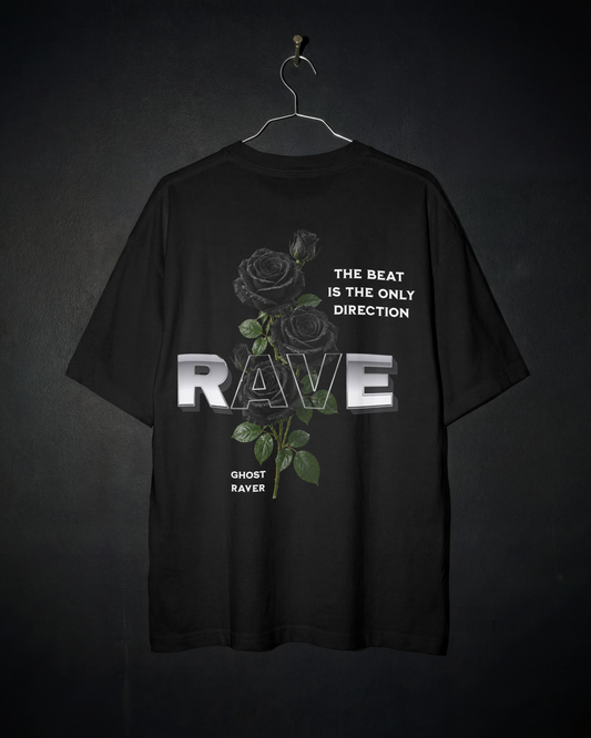 Black Rose Rave Oversized Shirt