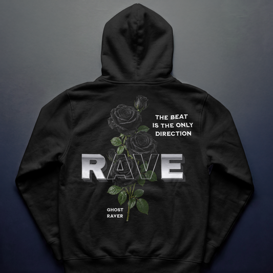 Black Rose Rave Oversized Hoodie
