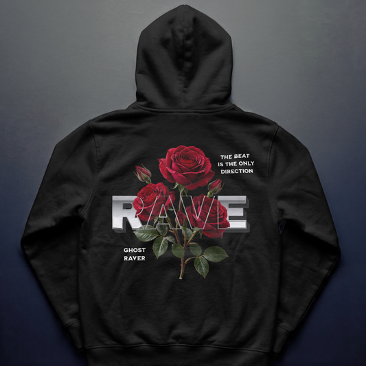 Red Rose Rave Oversized Hoodie