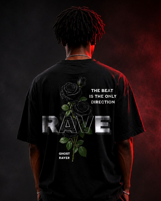 Black Rose Rave Oversized Shirt