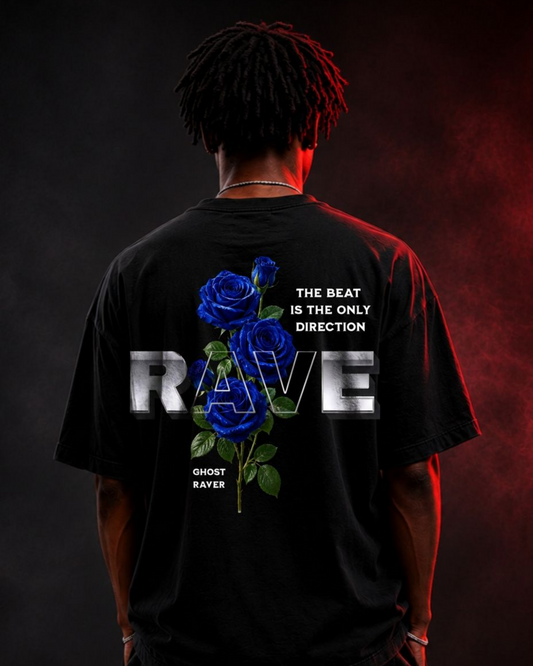 Blue Rose Rave Oversized Shirt