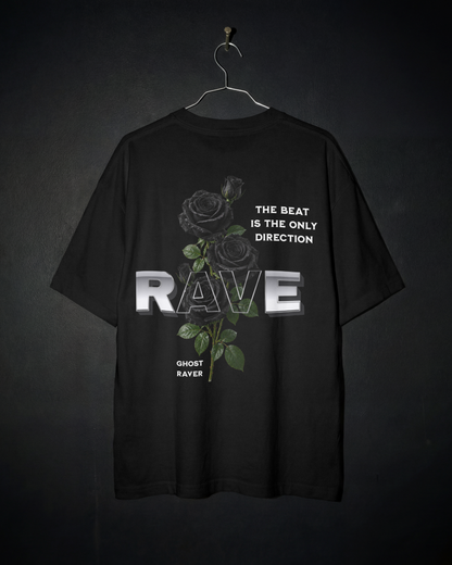 Black Rose Rave Oversized Shirt