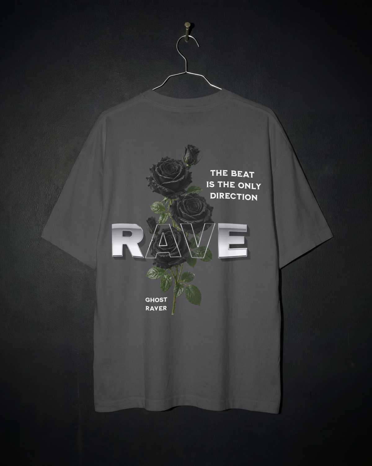 Black Rose Rave Oversized Shirt