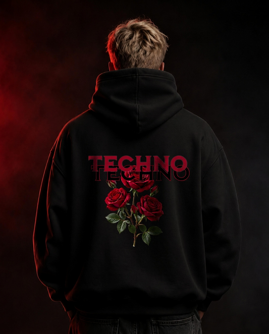 Techno Rose Oversized Hoodie