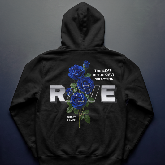 Blue Rose Rave Oversized Hoodie