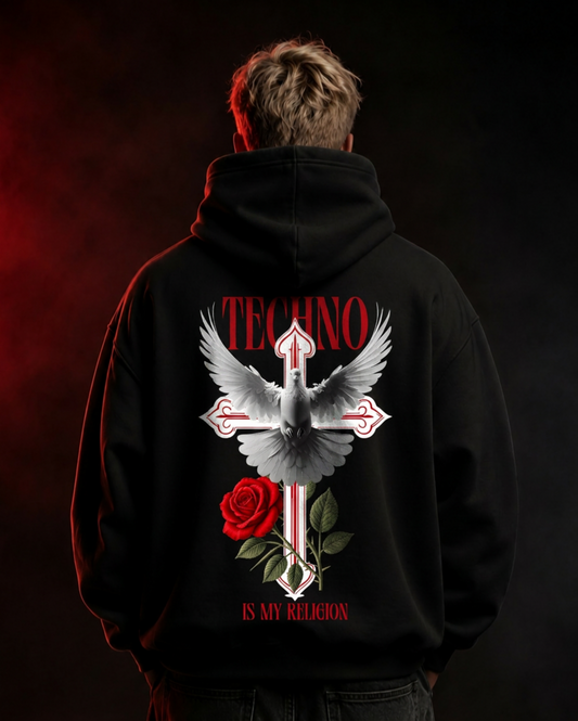 Techno Is My Religion Oversized Hoodie